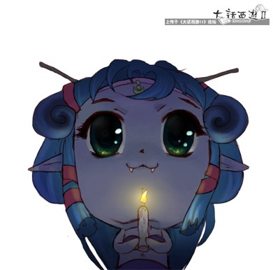 大话西游2玩家原创手绘:q版邪恶恶的媚灵狐