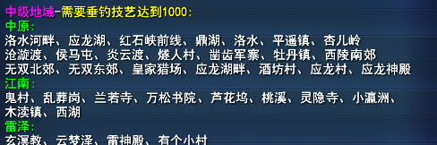 中级钓鱼区域